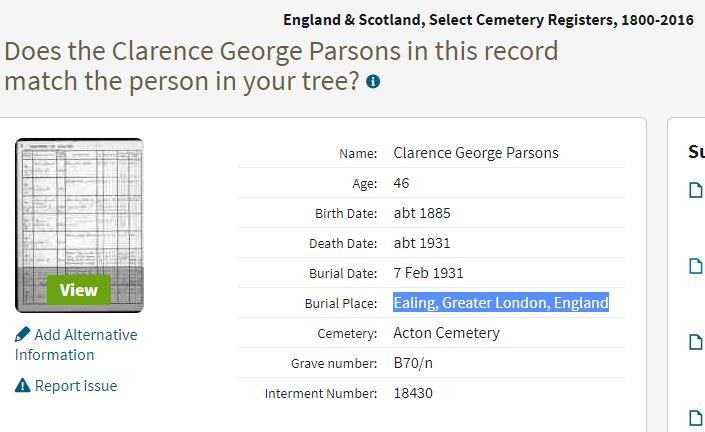 Parsons_Clarence George_Burial1931_Transcript